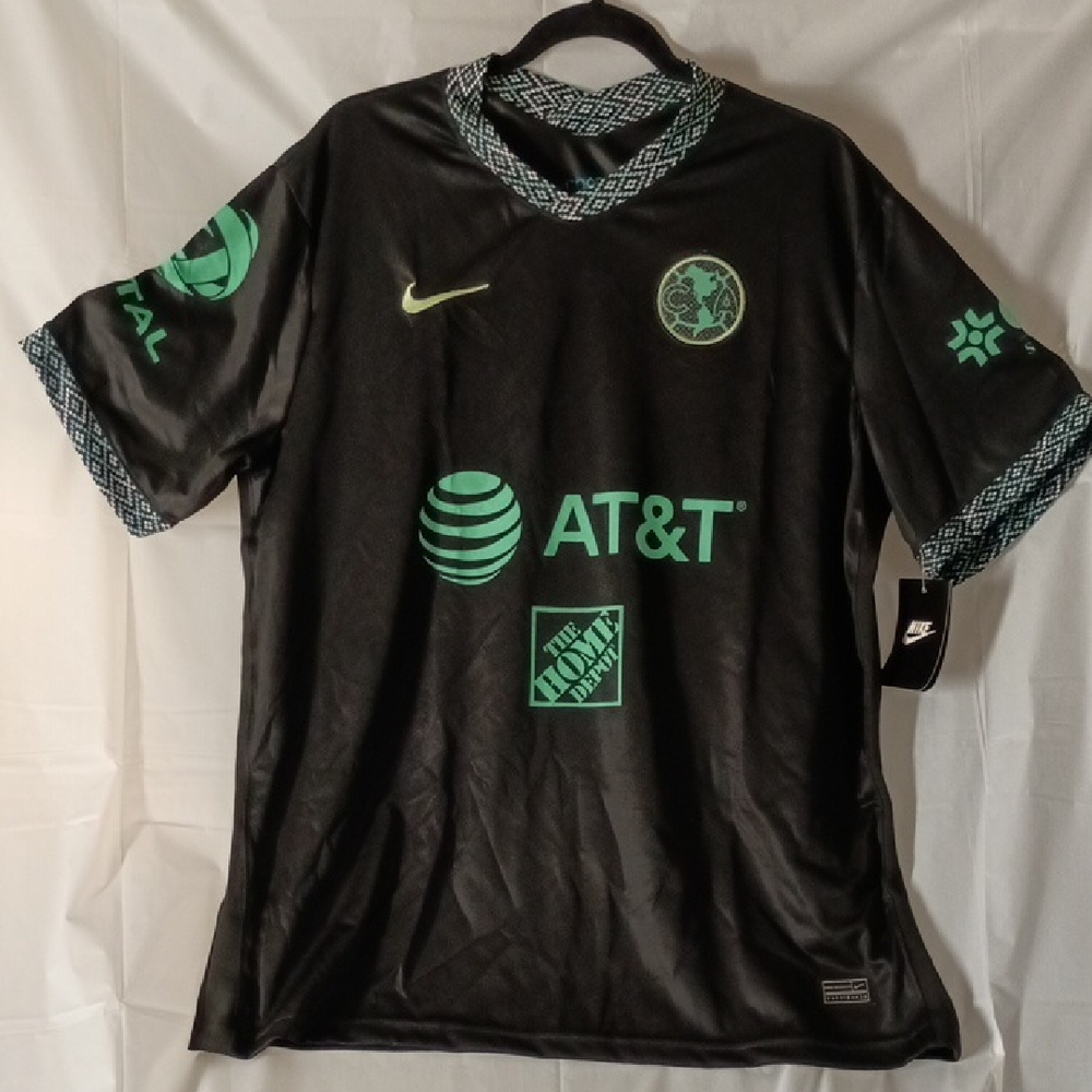 Nike Black and Teal Soccer Jersey